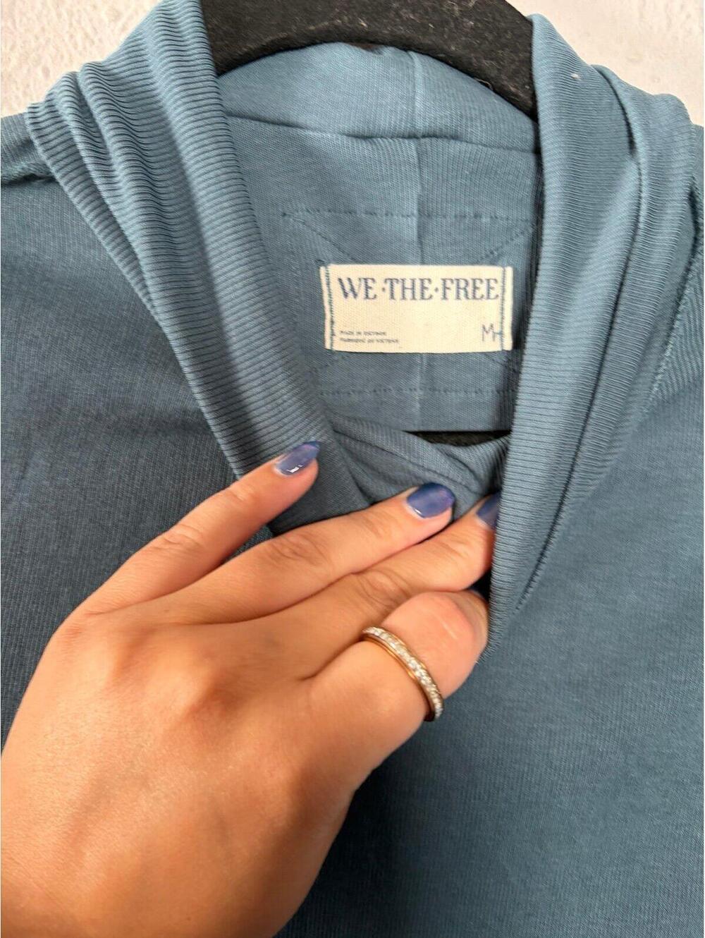 We The Free Teal Blue Turtle Neck Top size M - Picture 2 of 4